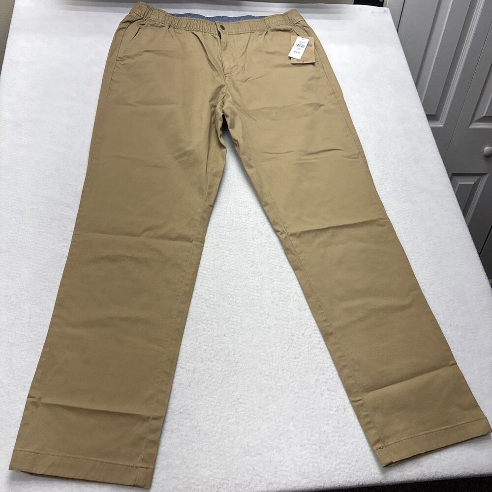 L.L.Bean Men's Lakewashed® Stretch Khakis Standard Fit Straight Leg Size 34Wx30